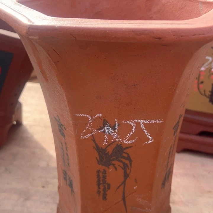 红陶紫砂六方微瑕