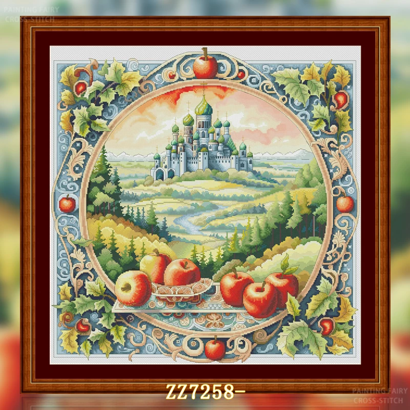 【ZZ7258-圣洁之地】十字绣2024新款清新客厅印花简风景油画