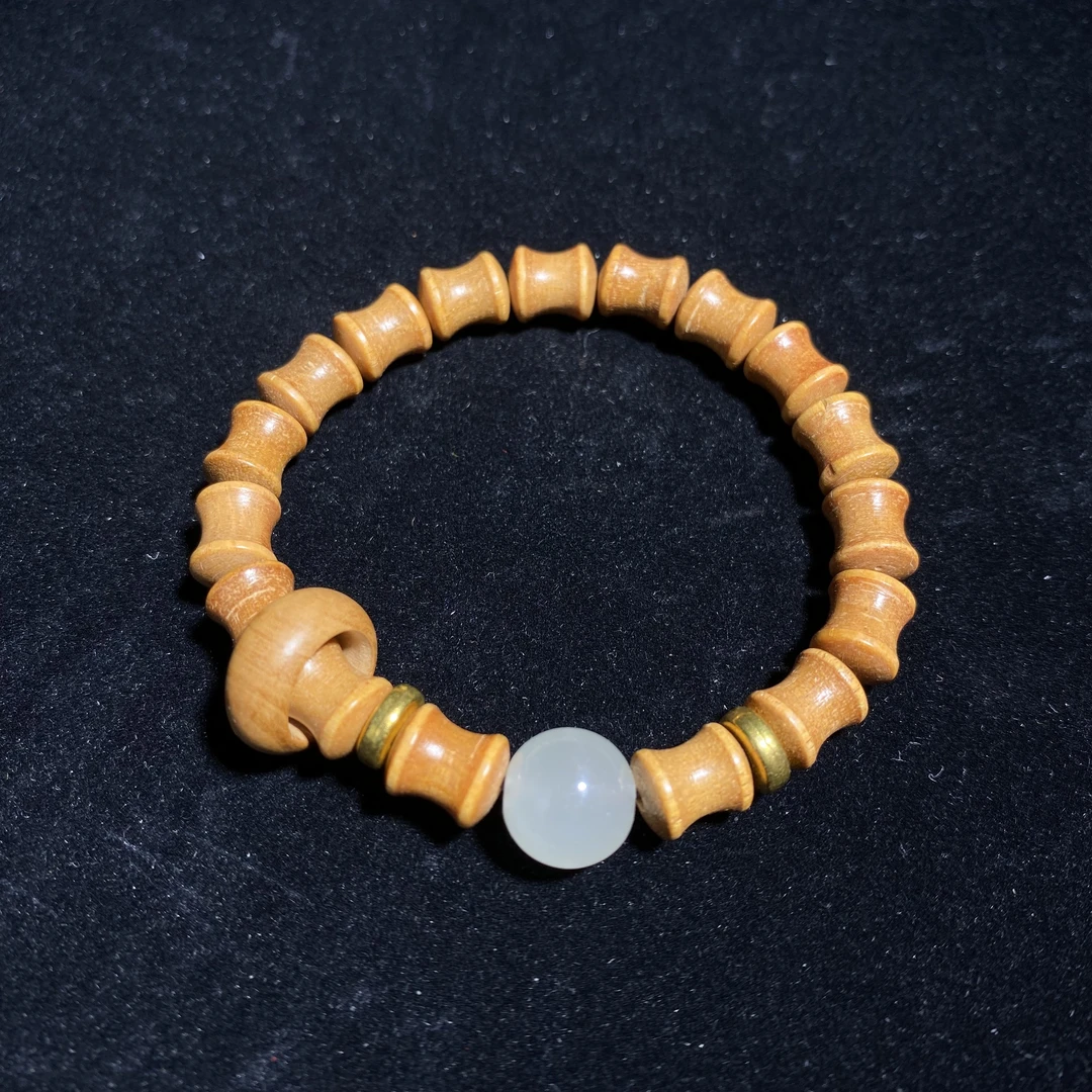 S0066-檀香木竹节0.7*1.0夜光跑环(无礼盒)