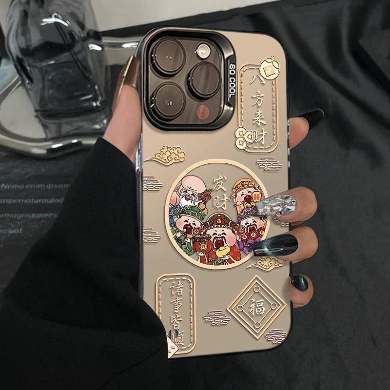 八方来财适用苹果16手机保护壳iPhone15/14PROMAX新年款华为PURA7