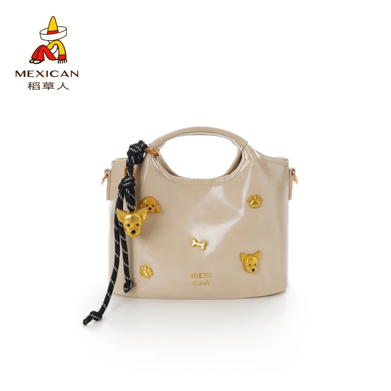 稻草人2025新款高级感小狗托特包女手提单肩斜挎包时尚百搭