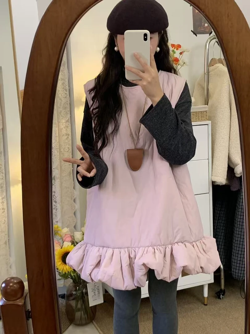 小李 | 秋冬夹棉花苞短款背心裙设计感