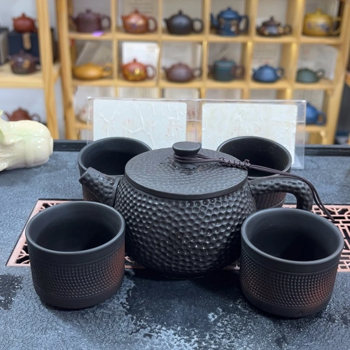 紫砂紫砂汉瓦（一壶四杯）紫陶跳刀杯