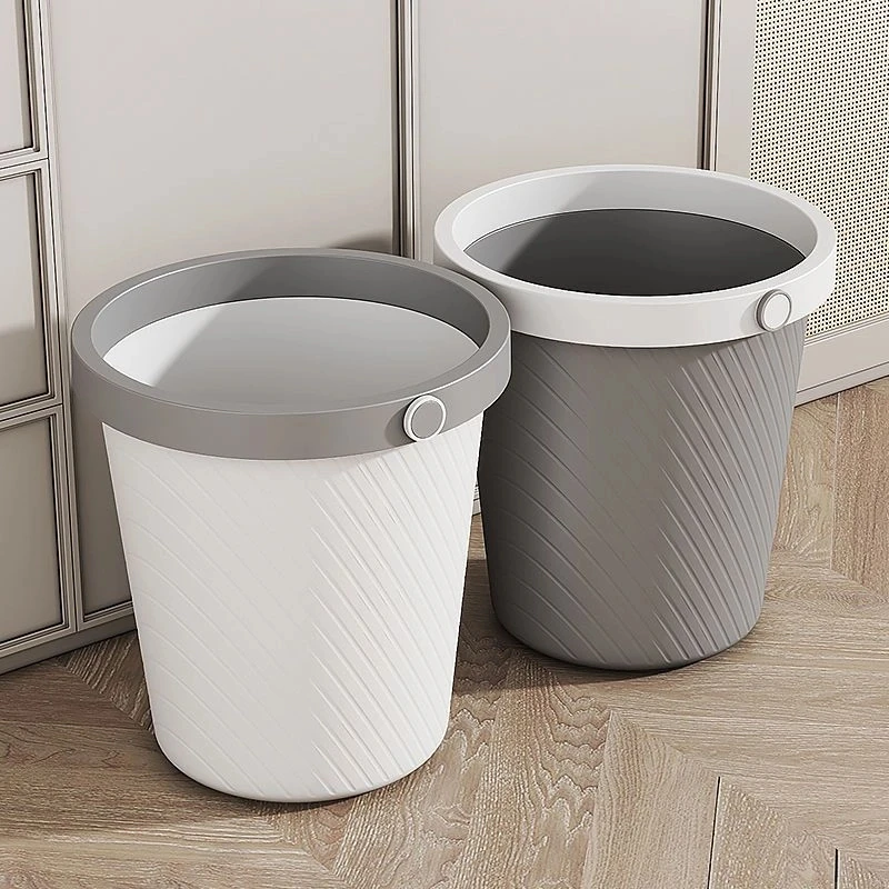 W012垃圾桶家用大号客厅厕所大舍办公室压圈纸篓
