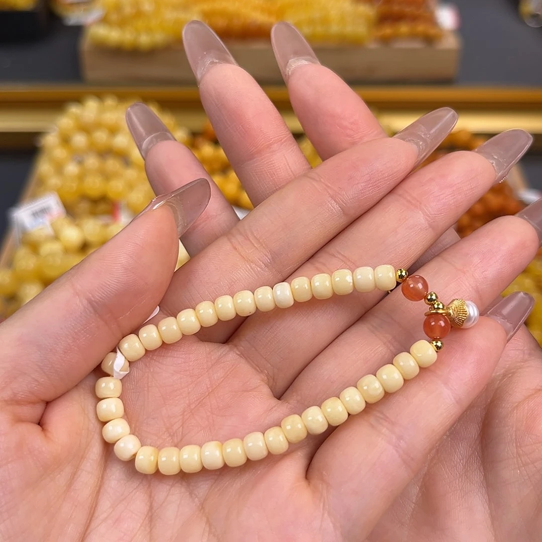 未镶嵌琥珀裸石浓白蜡diy孤品