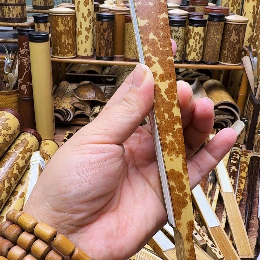 清**傲老料湘妃竹折扇大哥拍下