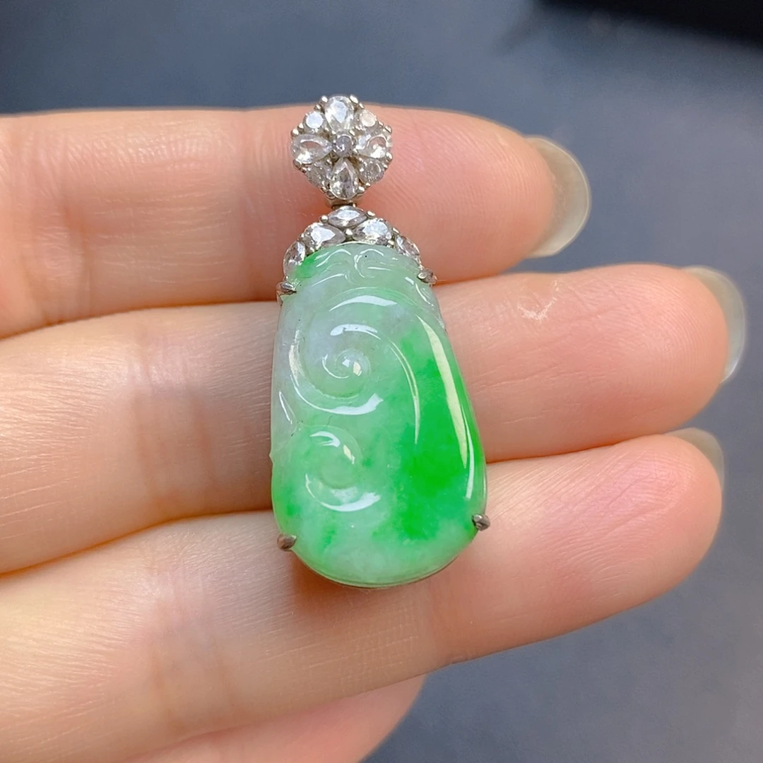 翡翠银S925镶嵌颈饰