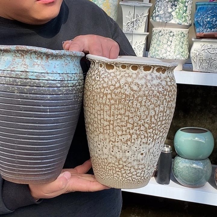 紫砂花盆口17高25瑕疵