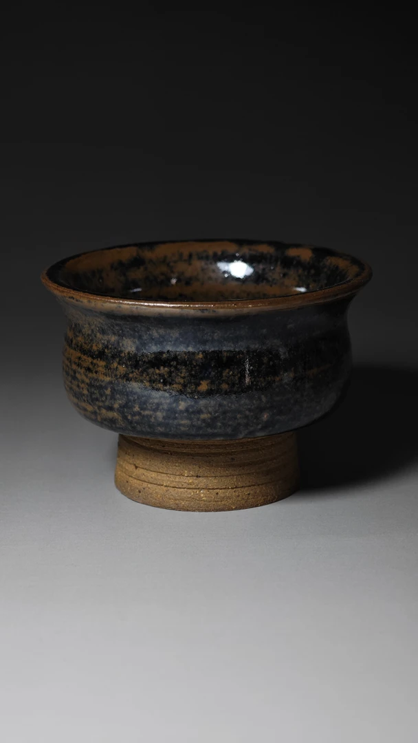 关中李疯子工作室纯手作原矿粗陶 黑釉茶器