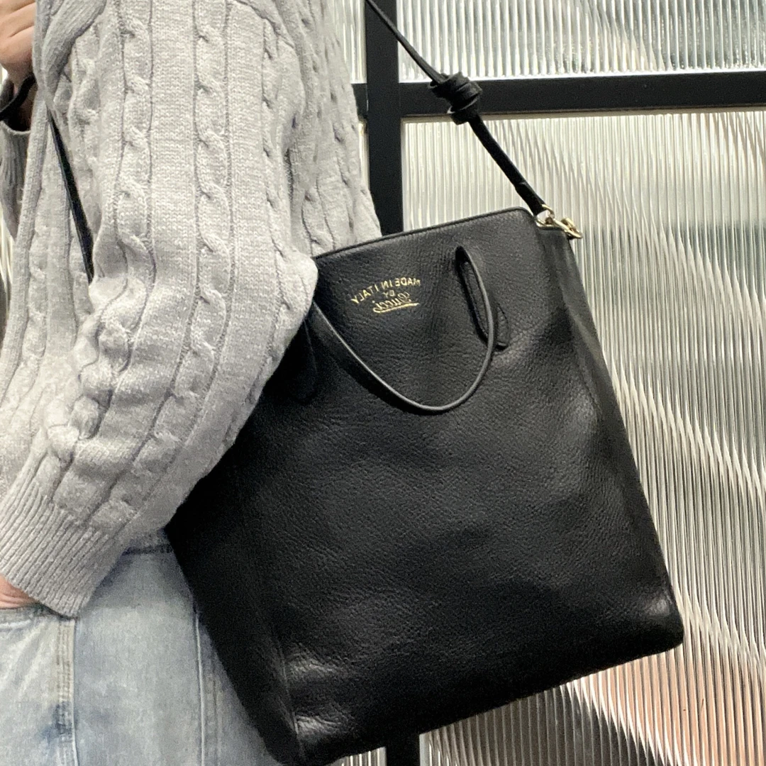 95新 GUCCI/古驰 【涛】24PP04 黑色单肩腋下托特包