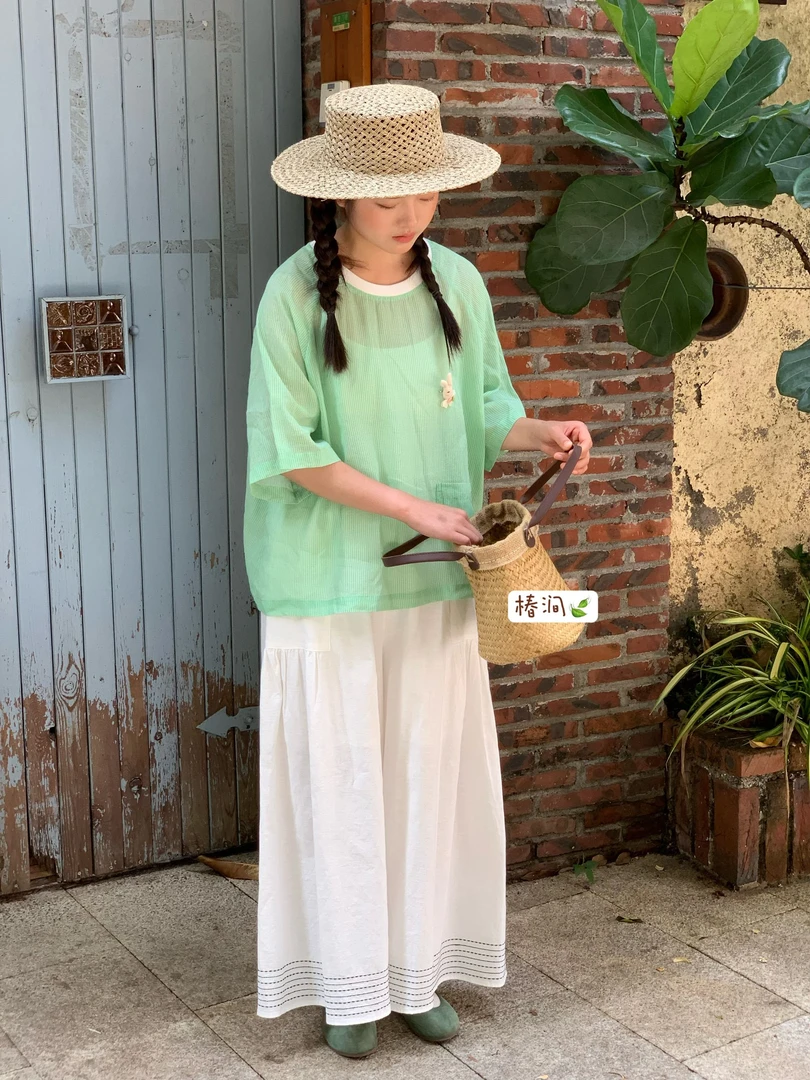 米多多 椿涧#99586#简约轻薄休闲上衣 kc