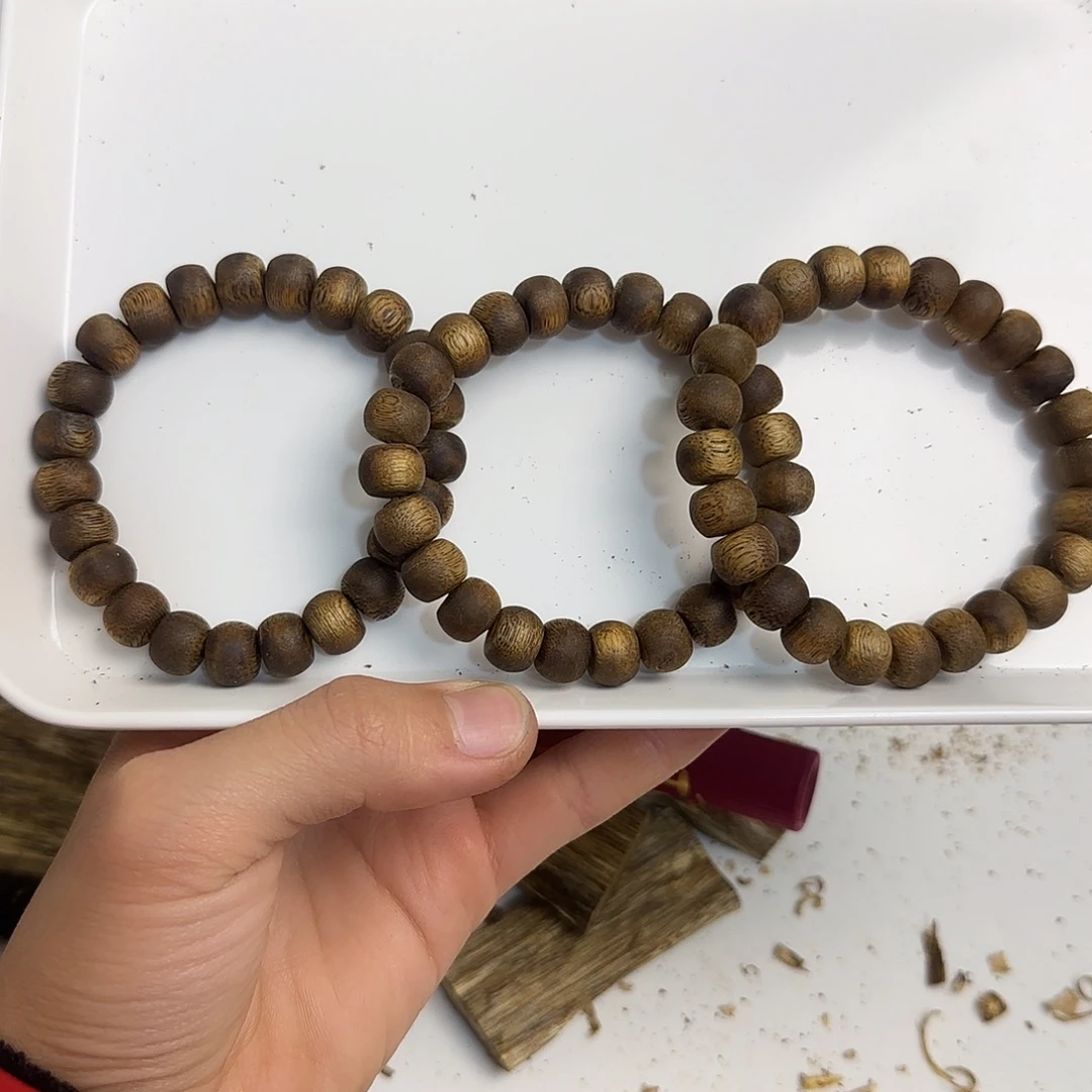 奇楠沉香鼓珠单圈1.0