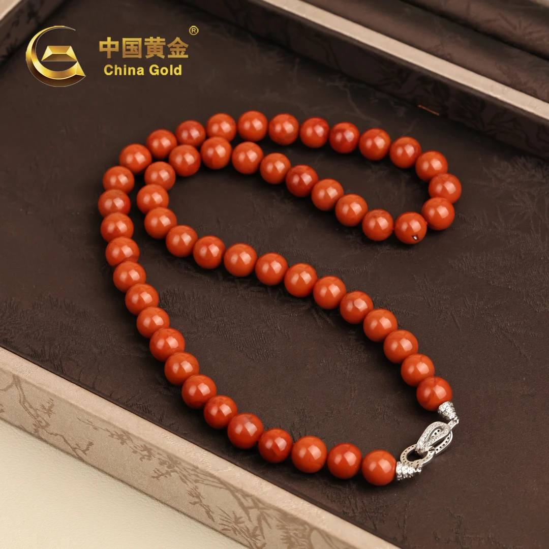【中国黄金】宏源 | 南红*项链*S925银镶嵌-X3339-Y