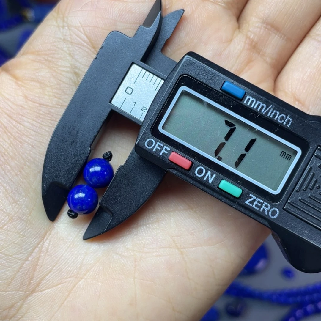 青金石未镶嵌7mm对珠配饰