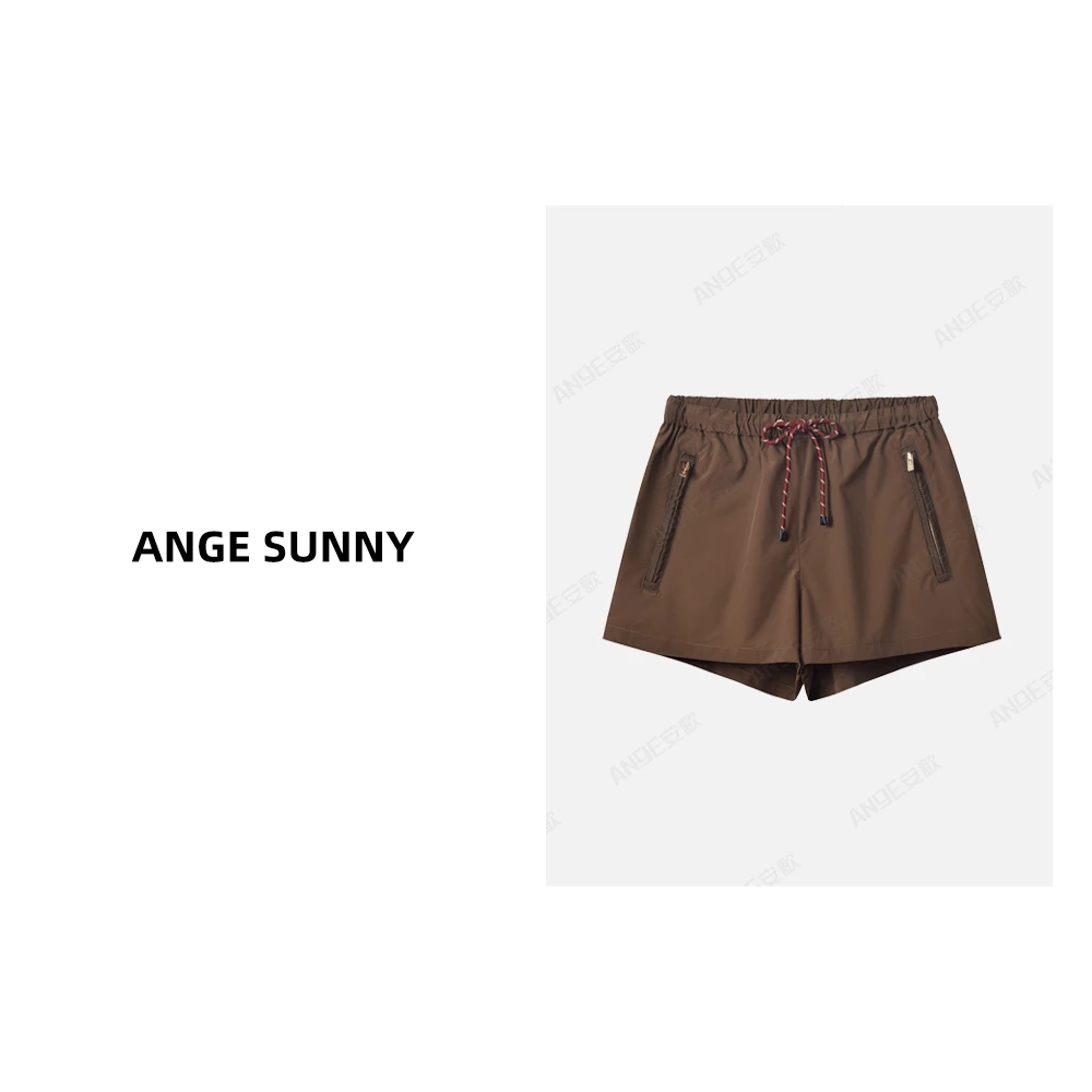 ANGE SUNNY【科技感织物套装 短裤】字母徽标防泼水抽绳短裤