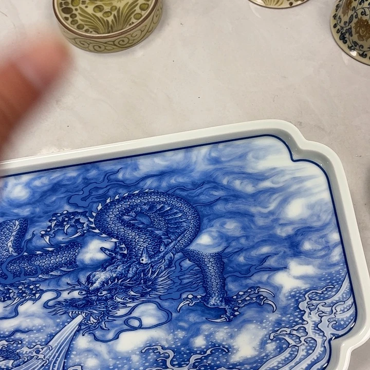 瓷片墨龙吸水干泡台景德镇