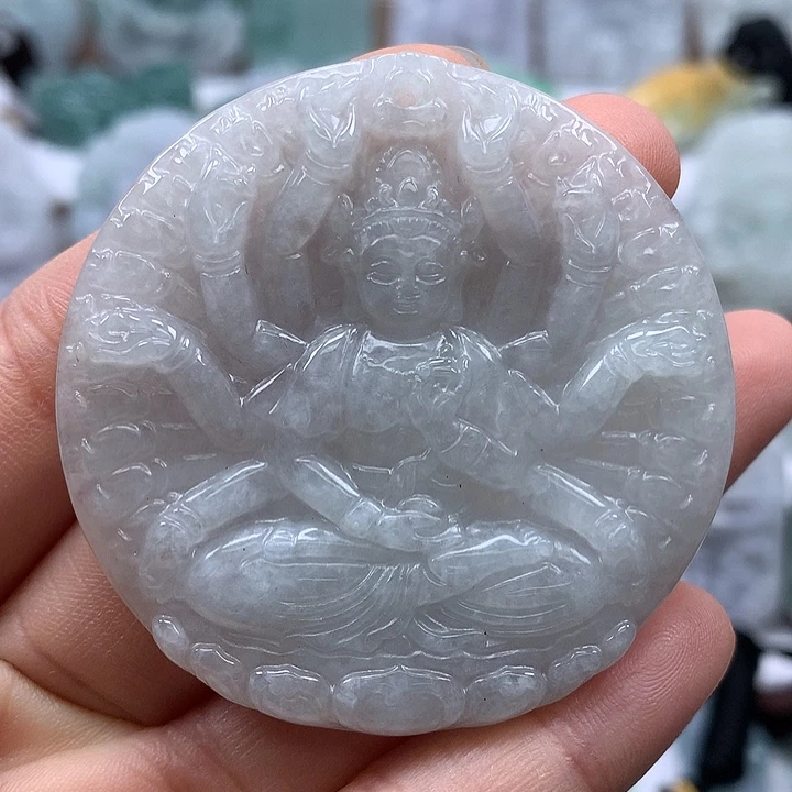 翡翠未镶嵌颈饰千手观音福利