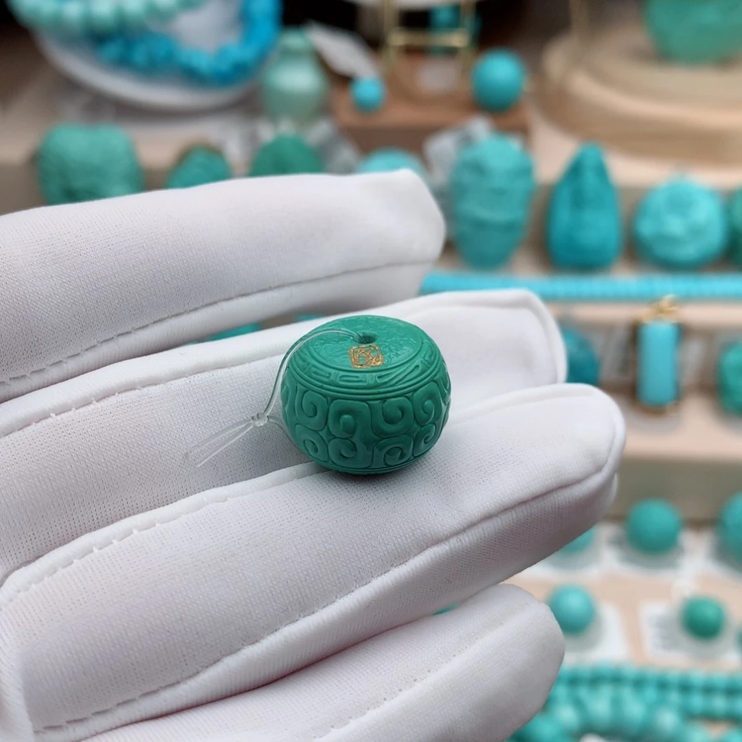 绿松石珠宝奇石未镶嵌16.7mm