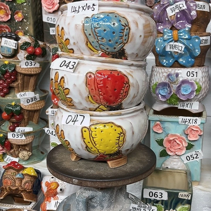 紫砂花盆粗陶材质多肉花盆