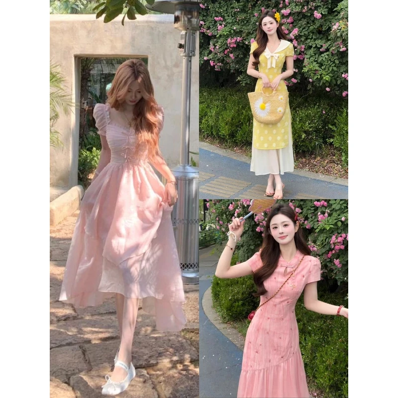 【1501-1600】夏季轻奢百搭连衣裙女