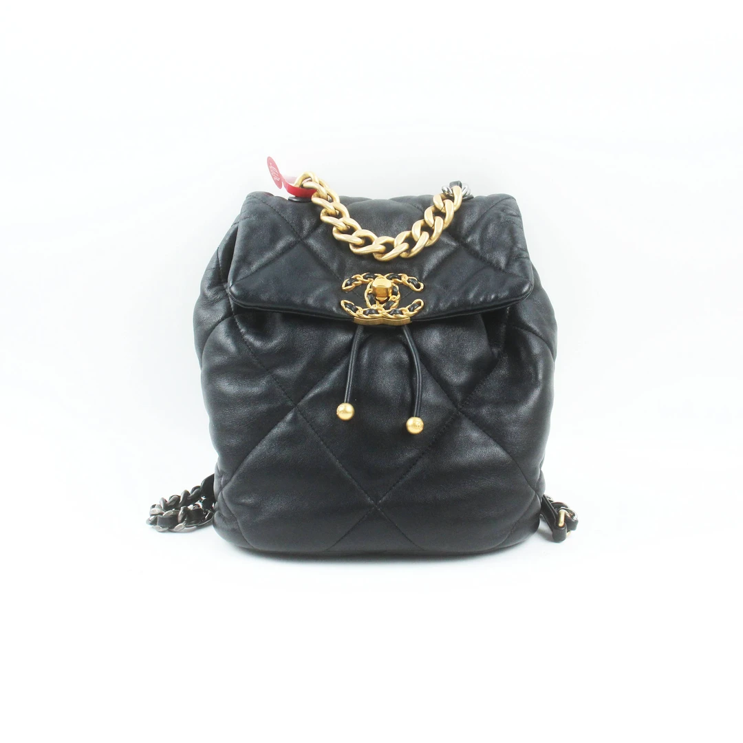 95新 Chanel/香奈儿 77596B 24P黑色19bag双肩包