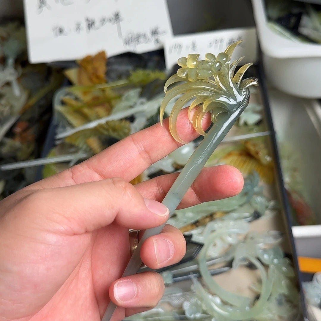 未镶嵌蛇纹石玉发饰