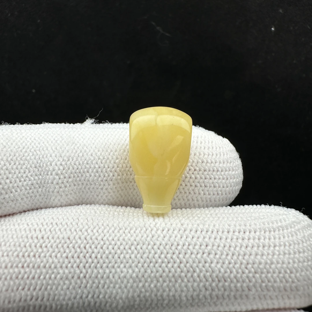 Z3854天然原矿蜜蜡 浓蜡三通 10.8*18mm支持复检