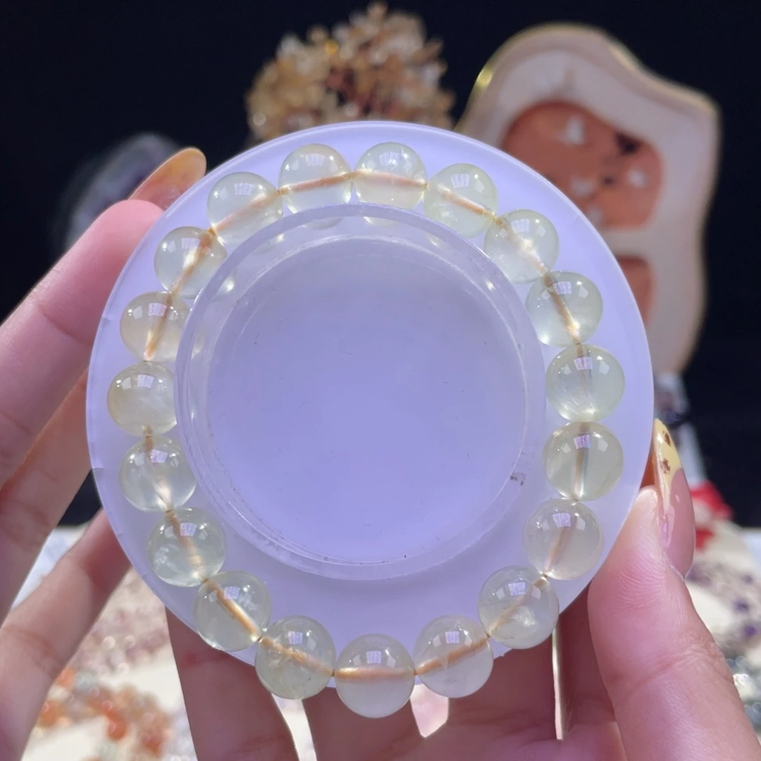 葡萄石未镶嵌手链透体黄葡萄10➕