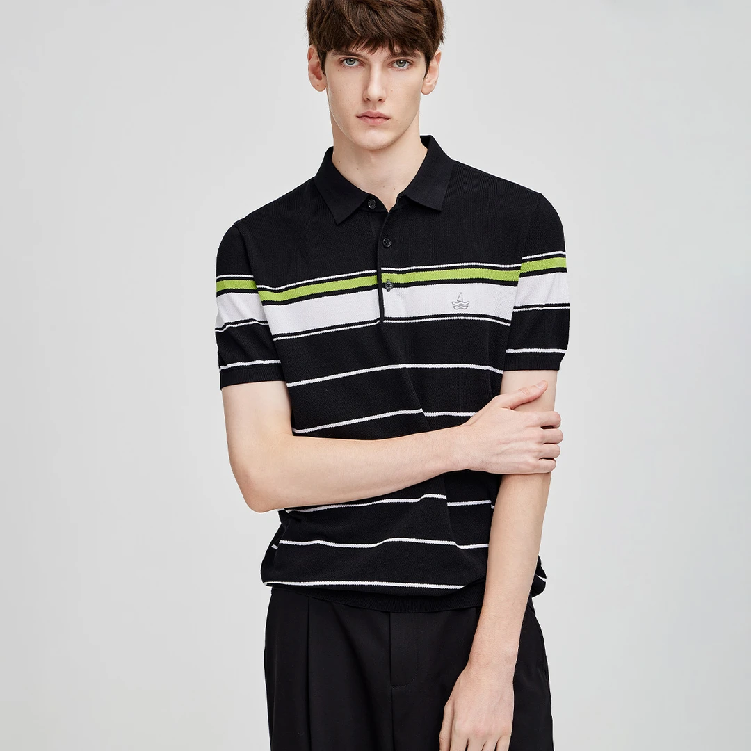 [高含量桑蚕丝]navigare意大利小帆船短袖POLO衫男款夏季清爽T恤