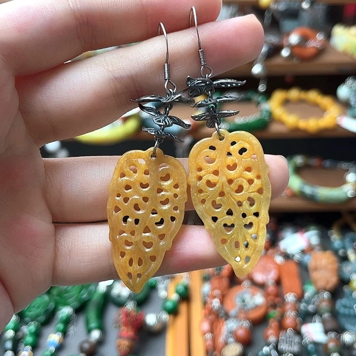 翡翠未镶嵌耳饰饰品