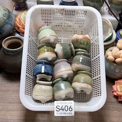 紫砂花盆406微瑕品口径3厘米左右的