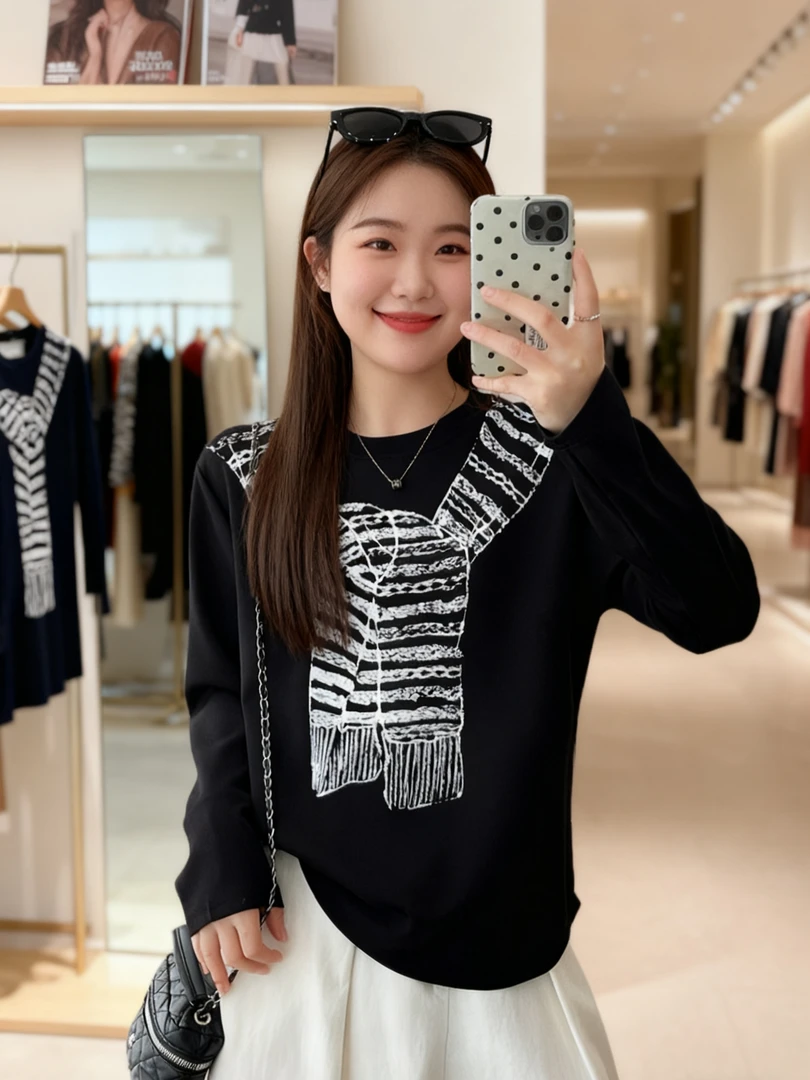 大码女装 胸106-130印花披肩T恤974#