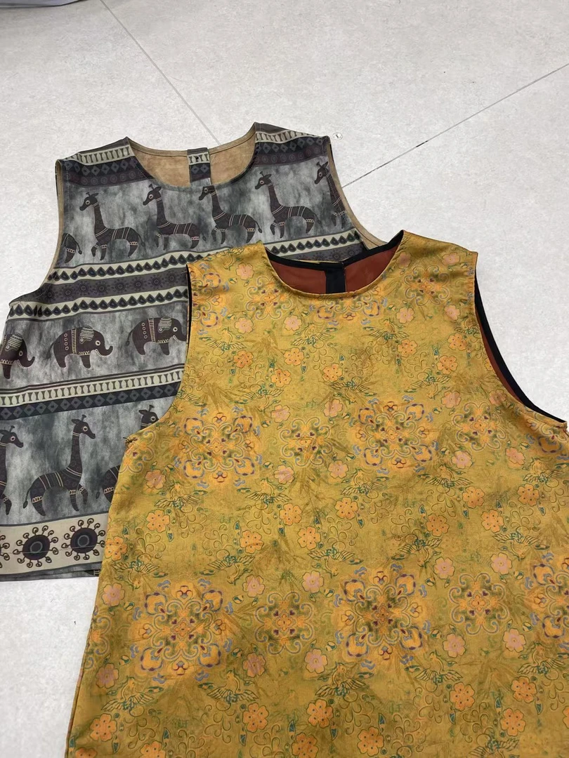 2025夏季新款欧洲站原创设计师圆领复古马甲1247