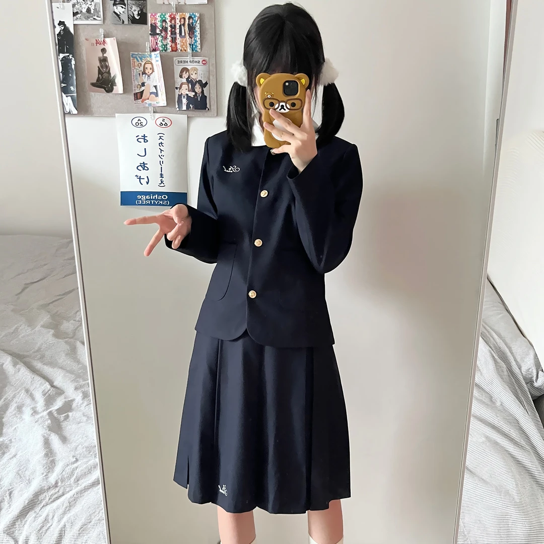 风禾尽起薇拉西装套装JK学院风校供中长裙八箱褶