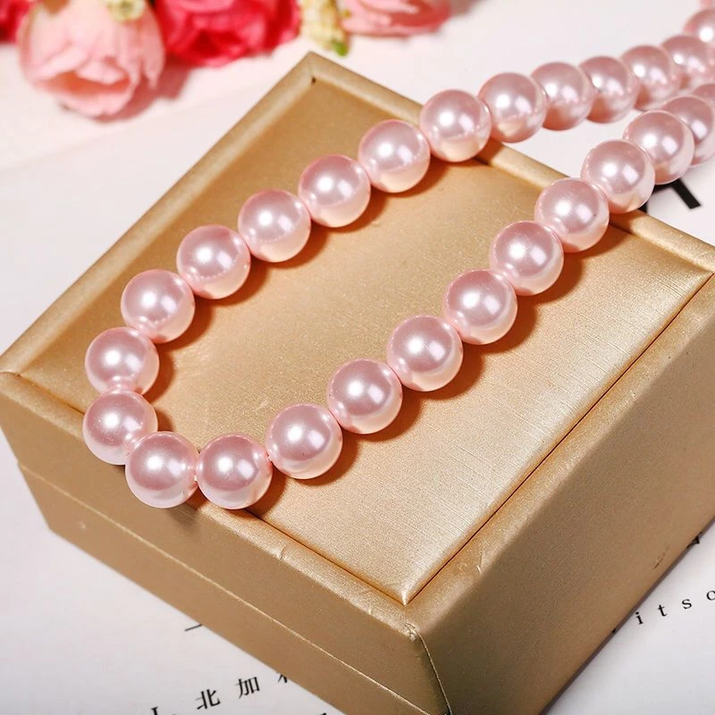 2225年正圆无暇珠珠项链樱花粉色正圆无暇送妈妈送婆婆送女友礼物