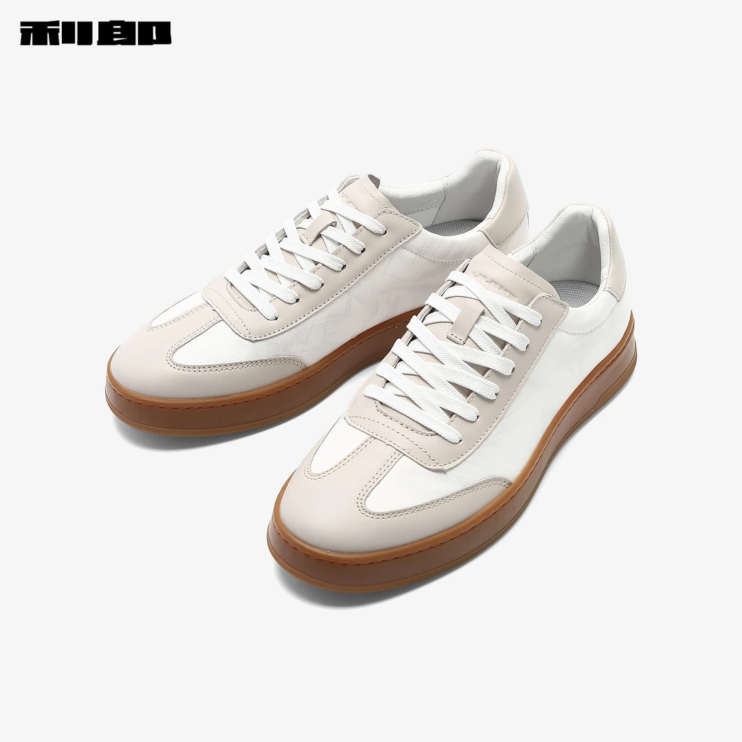 利郎低帮德训鞋透气真皮板鞋男时尚休闲男士春夏低帮百搭板鞋