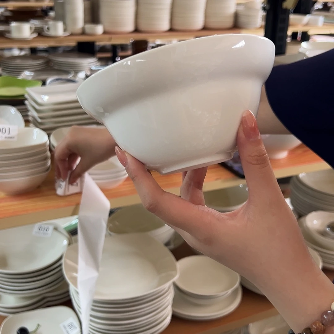 新骨瓷017微瑕暖白6寸葫芦碗饭碗