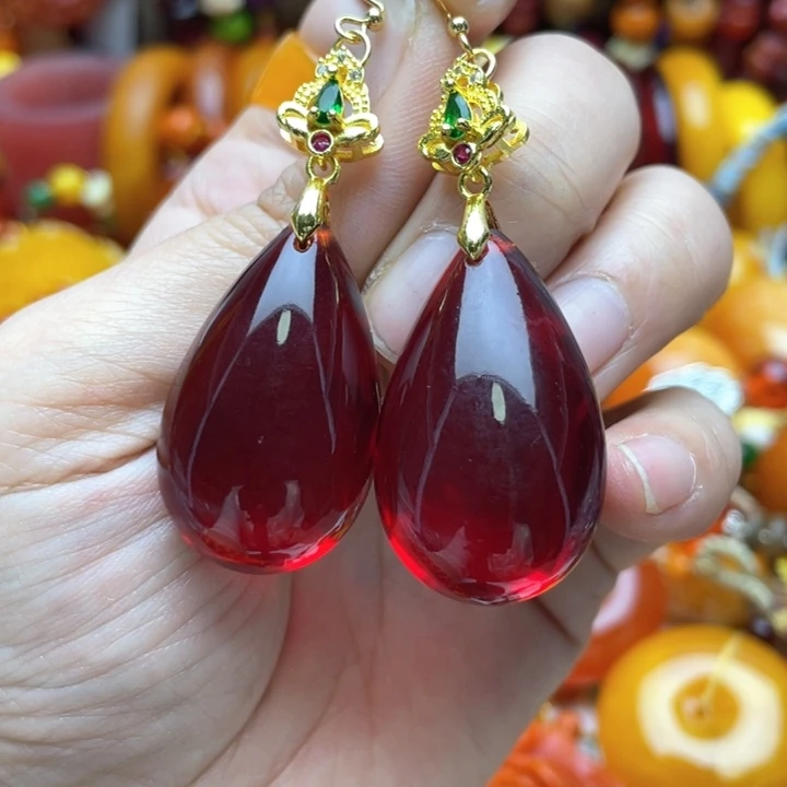树脂制品57号水滴耳坠
