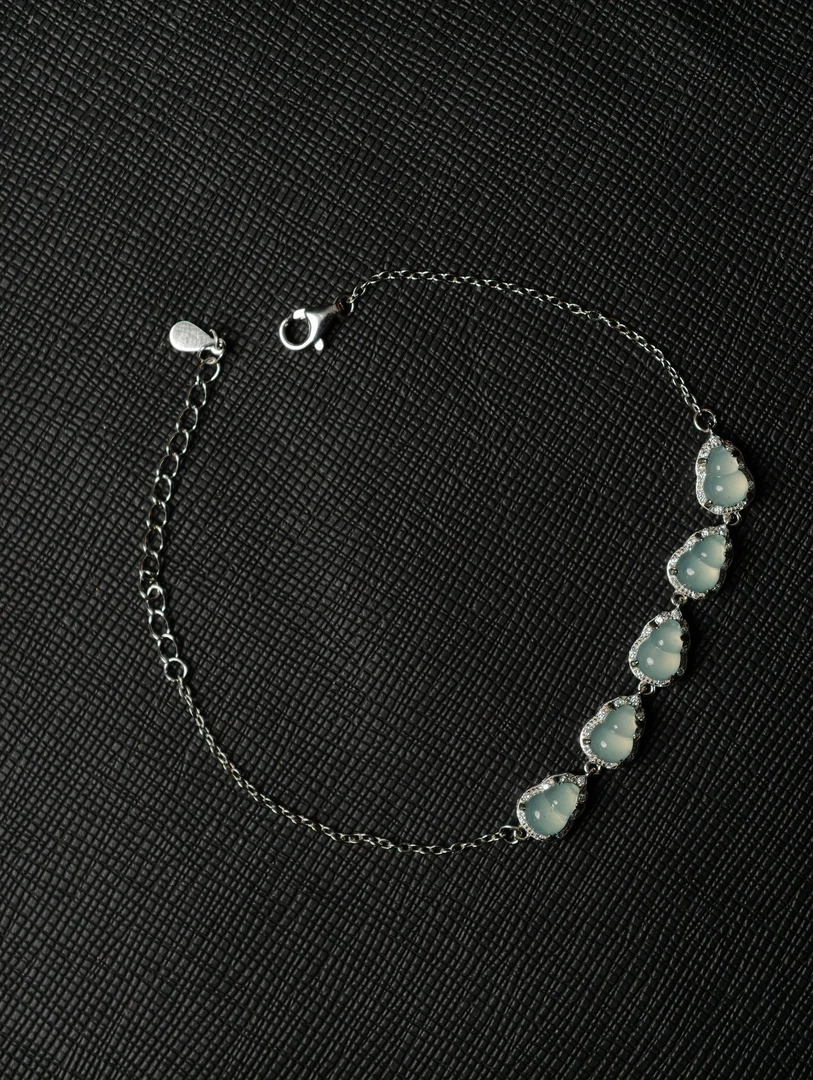 天然A货翡翠天空蓝葫芦手链JZ250427-6(多样性发一)