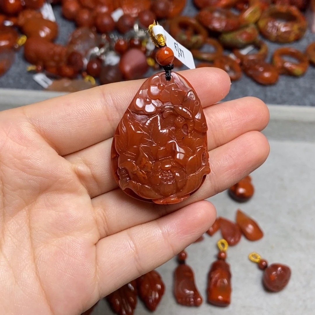 南红玛瑙未镶嵌吊坠(不含链)