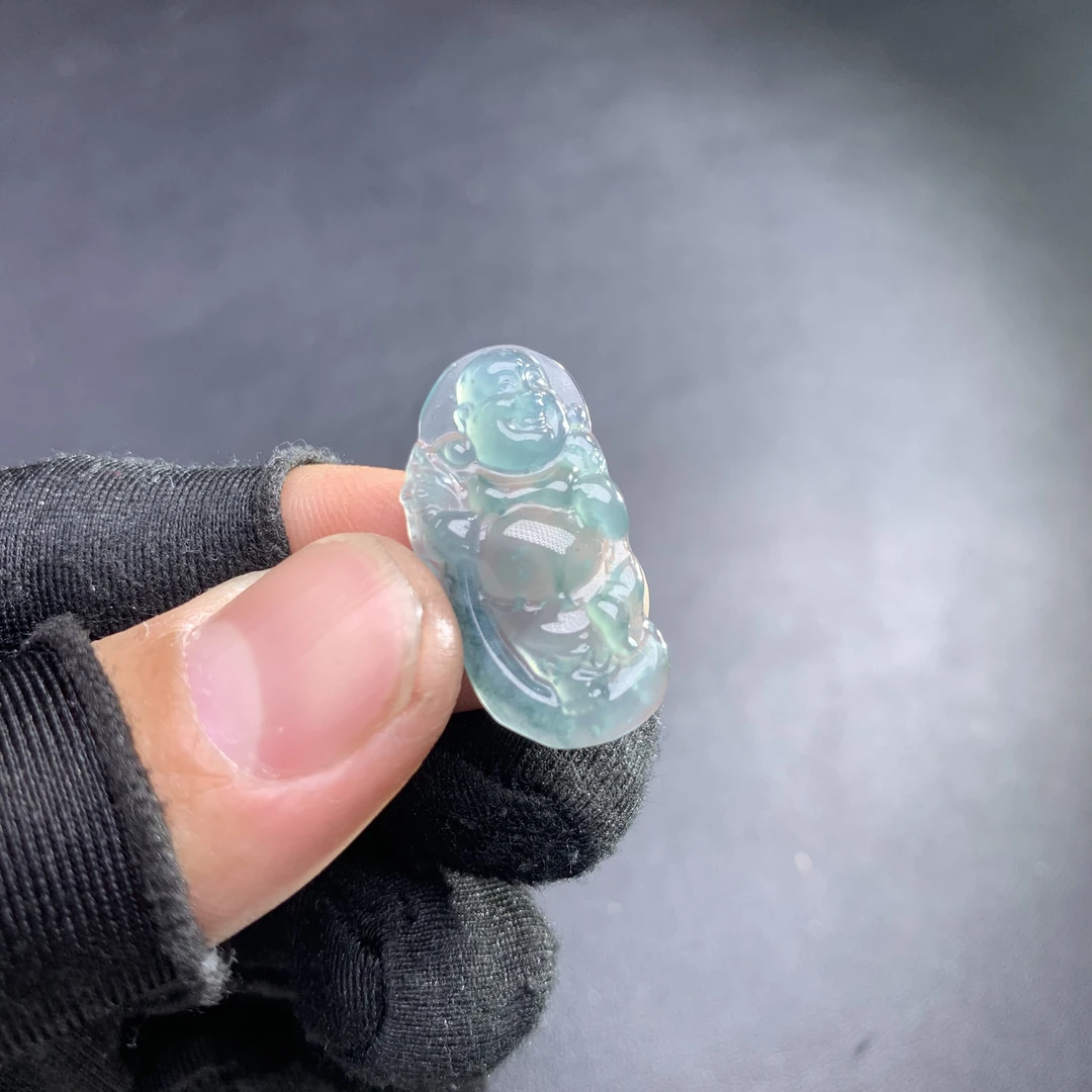 天然A货翡翠布袋佛时尚气质女款吊坠挂坠