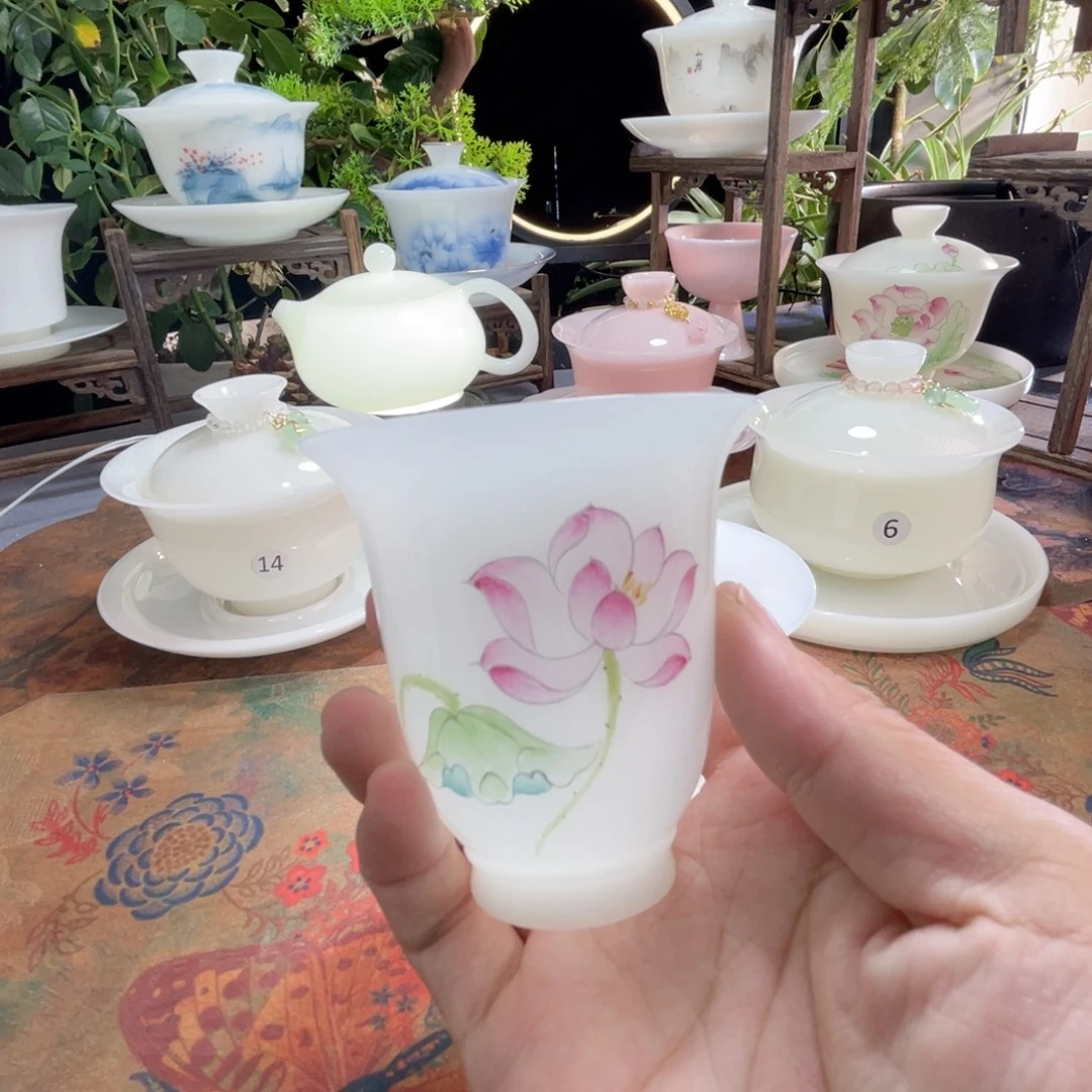 冰晶璞玉手绘美人杯