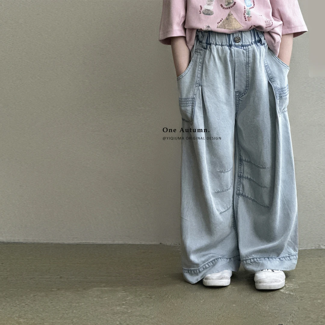 现货「壹秋.ONE AUTUMN」【蓝雾漫游】柔软透气牛仔裤女童夏【GX75