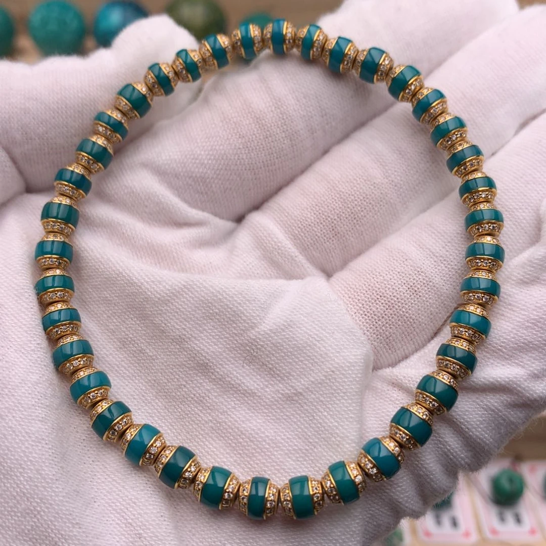 18K金镶嵌绿松石配饰