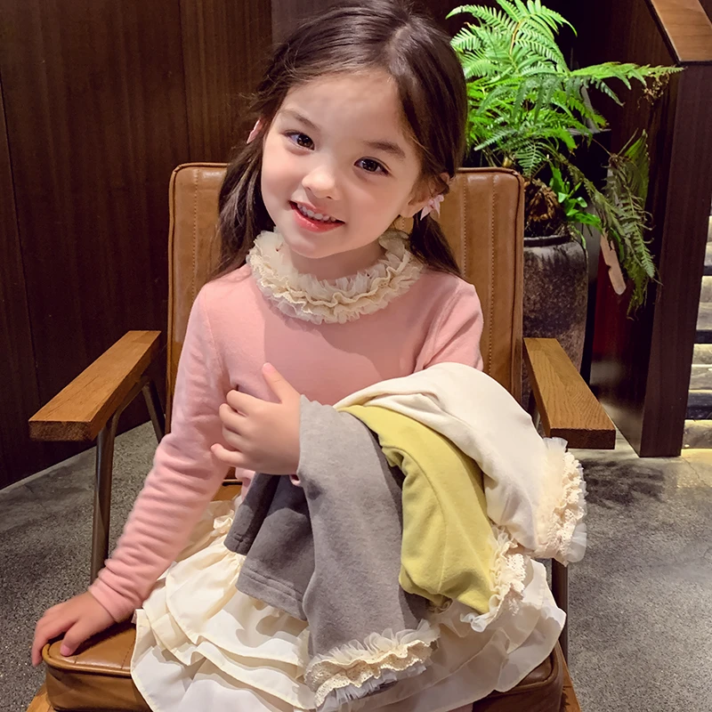 【宠粉浮力】米米哈罗打底衫百搭舒适花边领内搭上衣长袖T恤 Q24652