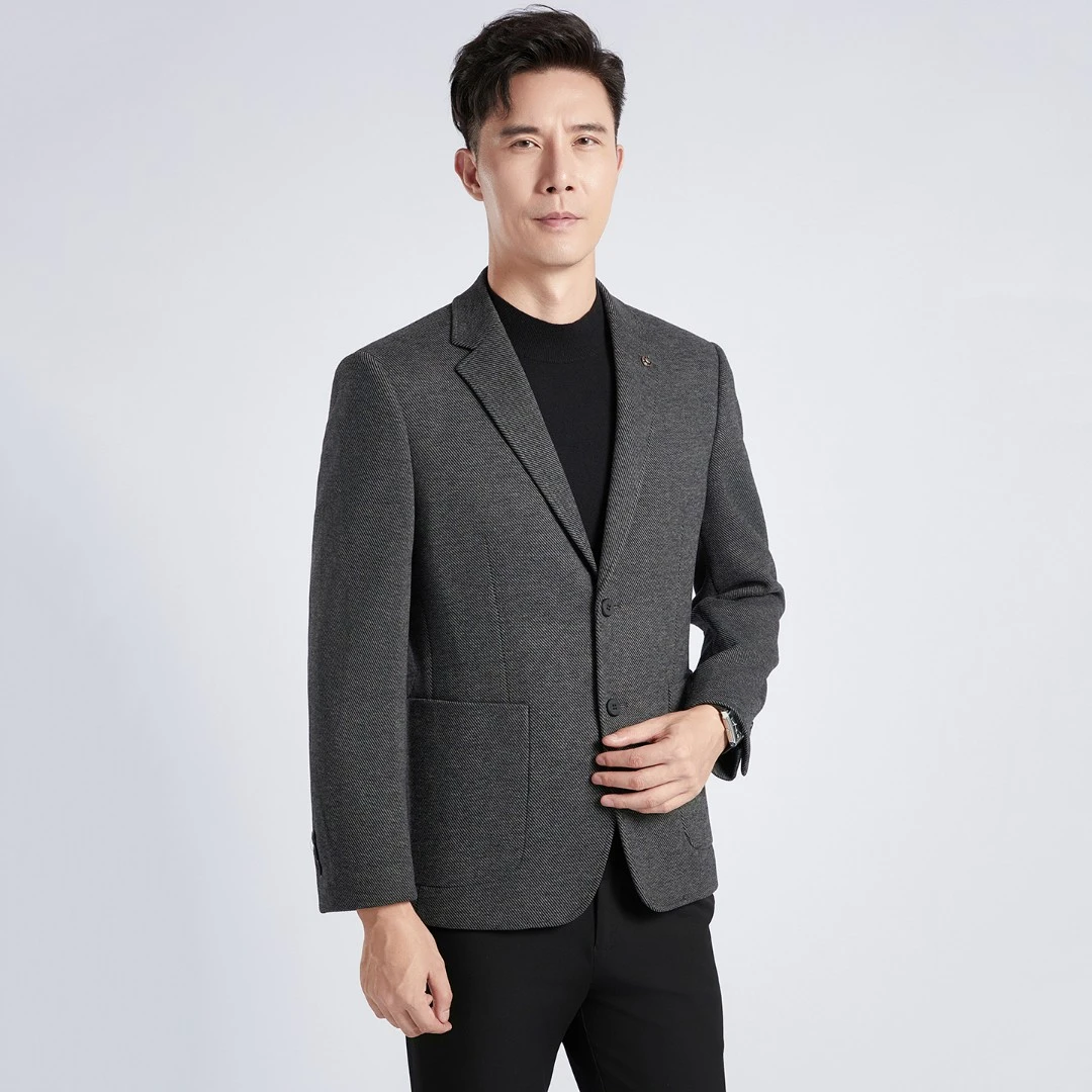 Romon/罗蒙【羊毛外套】秋冬男士斜纹西服醋纤高档商务西装251228