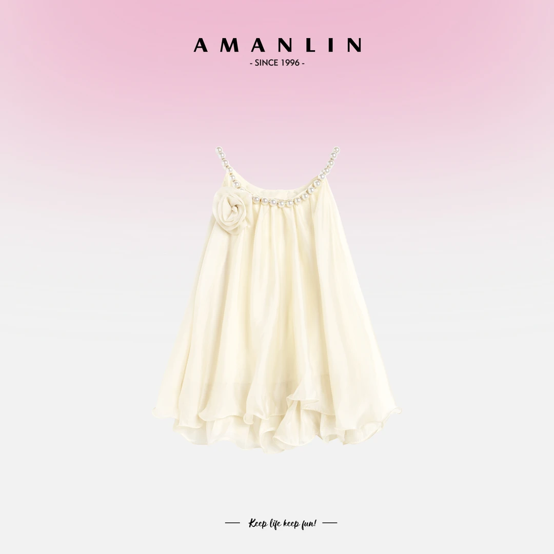 时尚气质百搭圆领珍珠设计背心上衣L593373