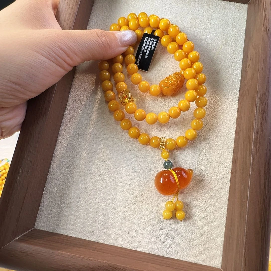 未镶嵌蜜蜡手链蜜蜡7.7mm葫芦三圈