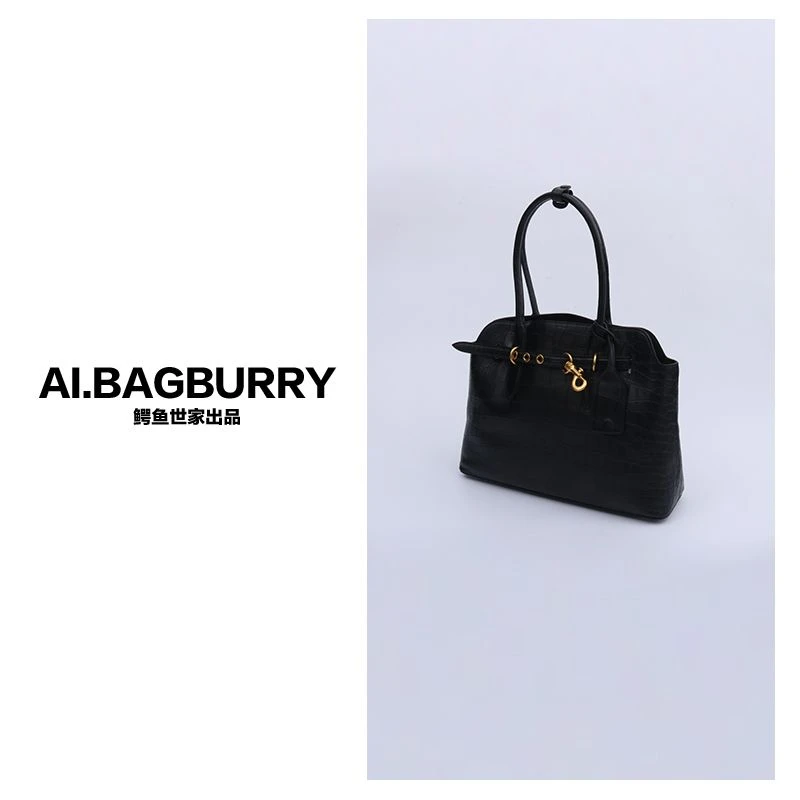 AI.BAGBURRY2025年秋冬上新双11真皮百搭鳄鱼皮斜挎包