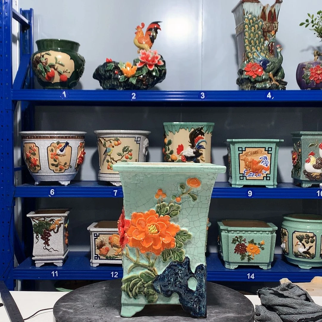 权***高温粗陶石湾花盆